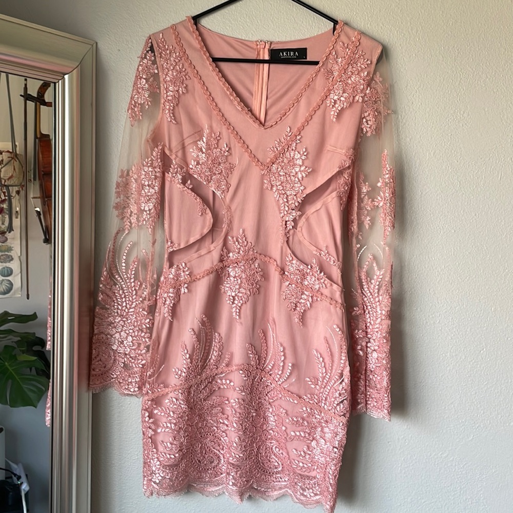 Akira peekaboo embroidered dress